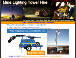 Mine Lighting Tower Hire  - pjWaters Web Design
